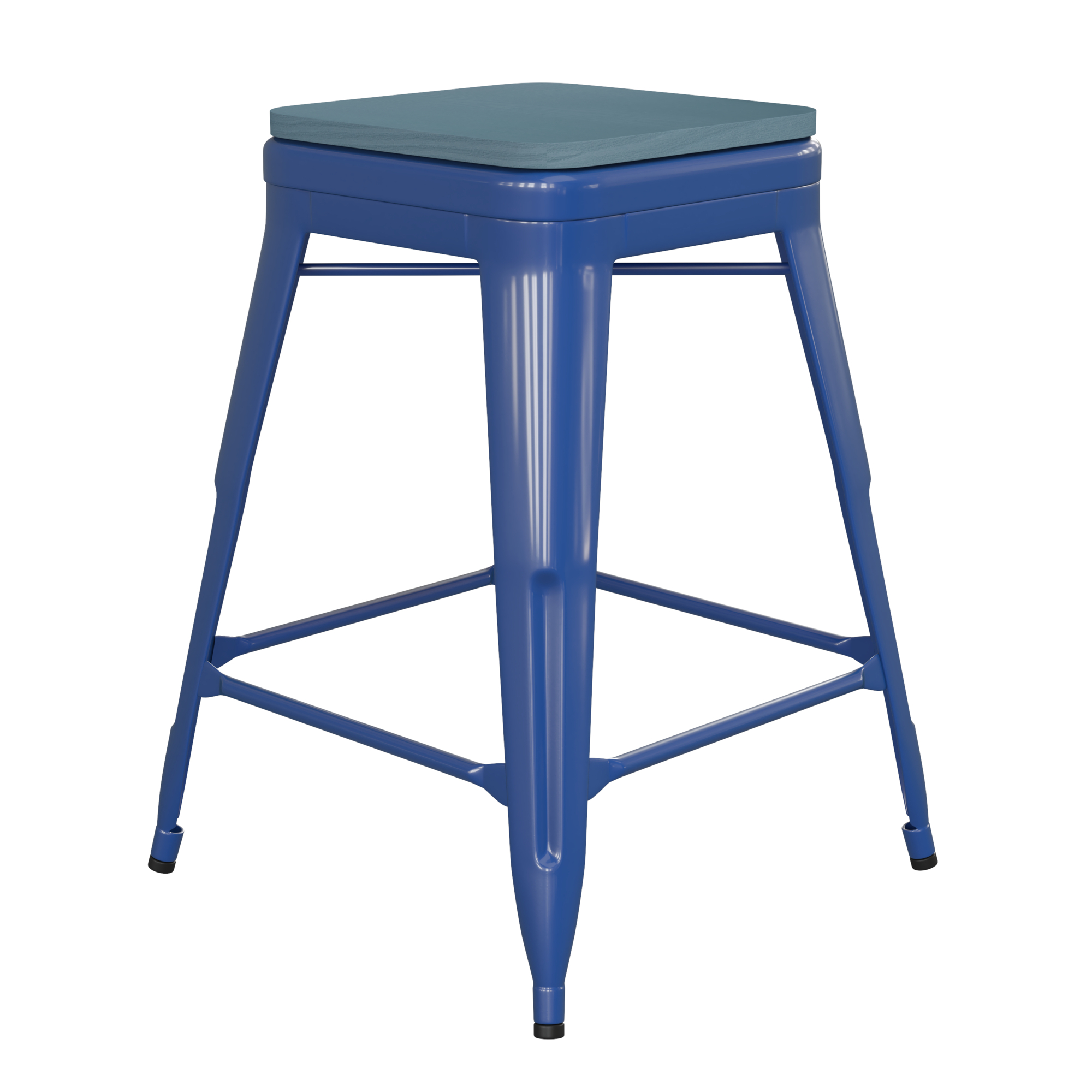 Flash Furniture, 24in. Blue Metal Stool-Teal Blue Poly Seat, Included (qty.) 1 Model# CH3132024BLPL2C